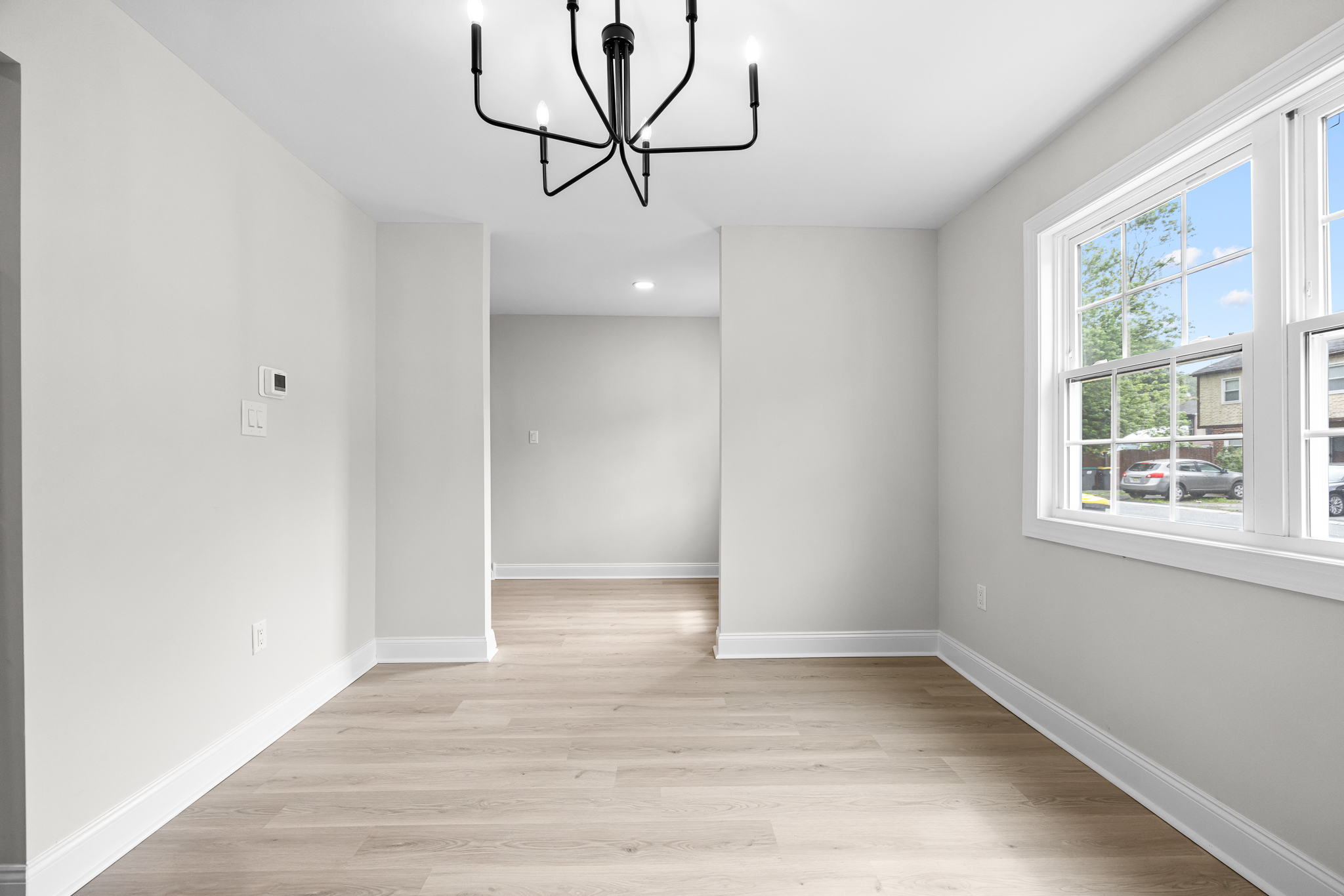 Open-plan living area with natural light
