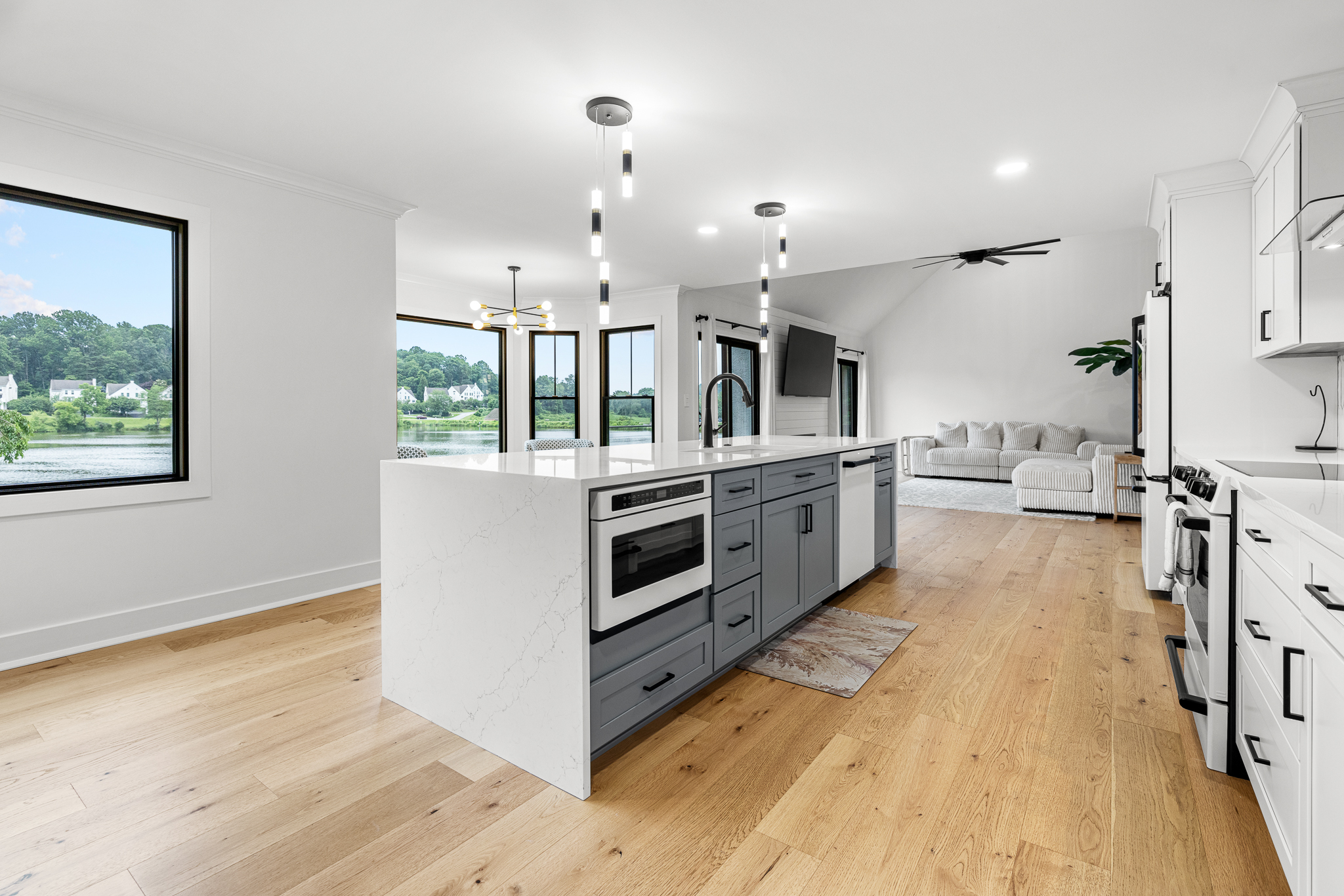 Completed remodel space with clean architectural lines