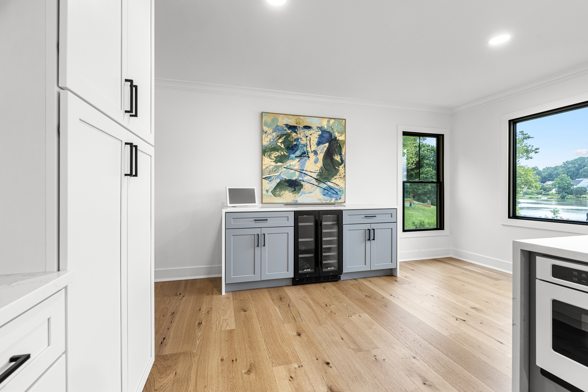 Freshly completed home renovation project view