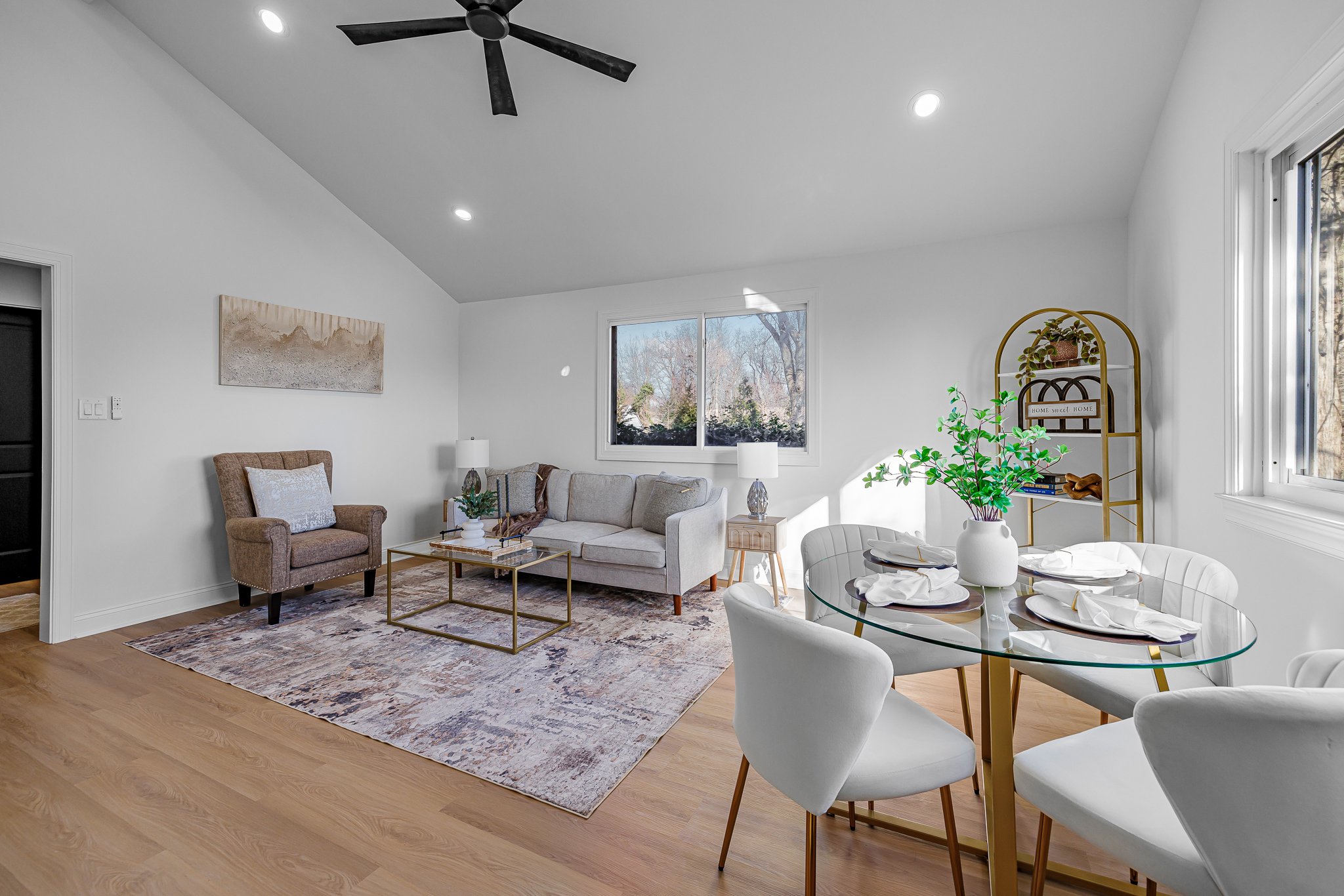 Open-concept interior renovation with natural light